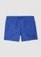 Blue swim shorts with elasticated waistband and drawstring_0