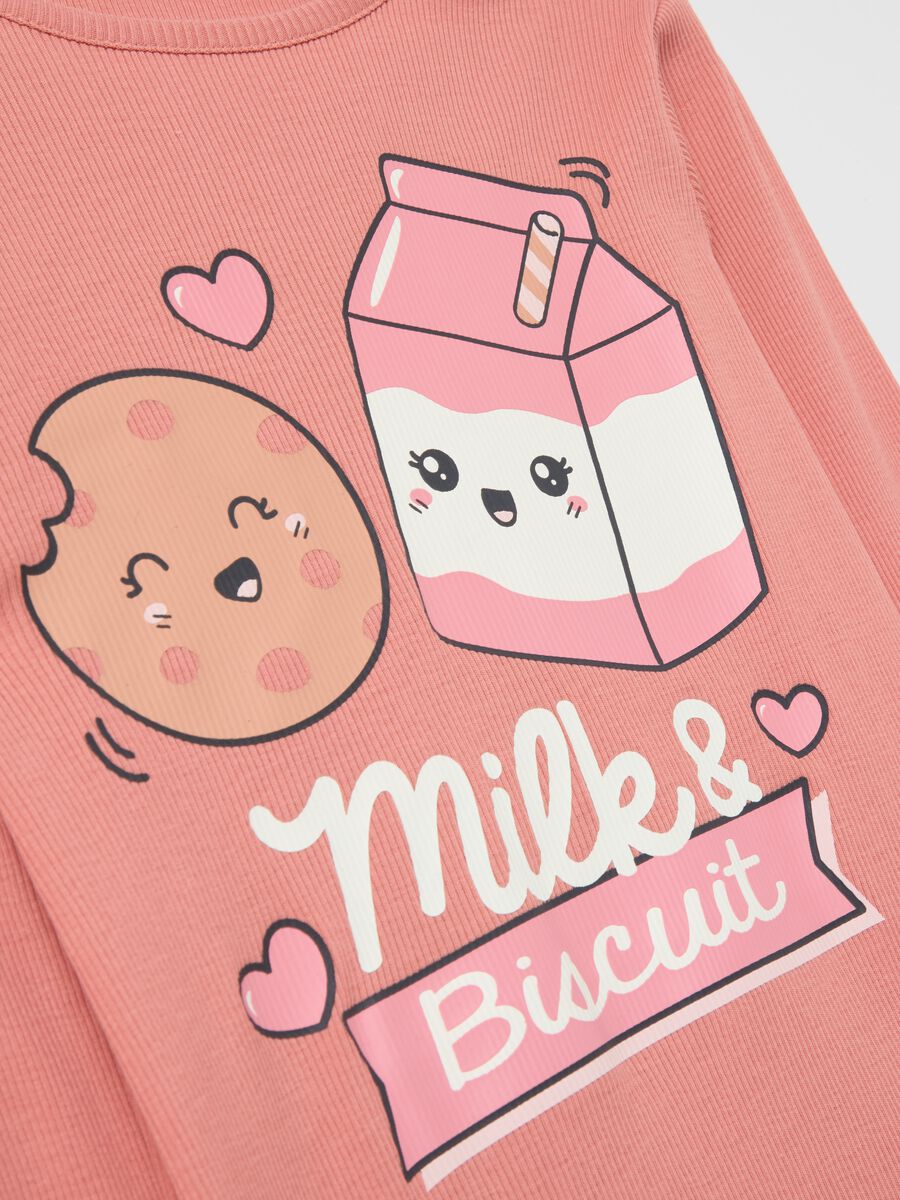 Pigiama in cotone bio stampa "Milk & Biscuit"_2