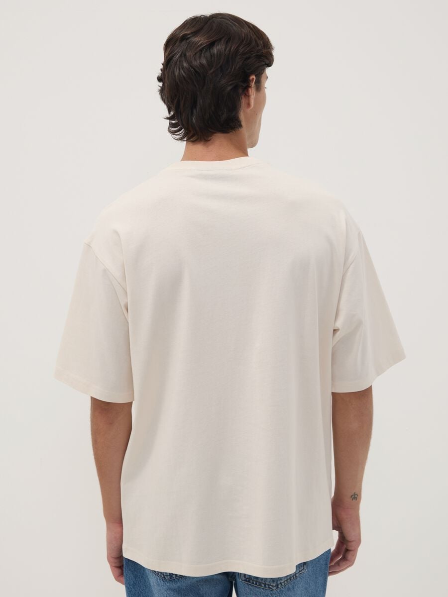 T-shirt beige in puro cotone con stampa Raiders_3