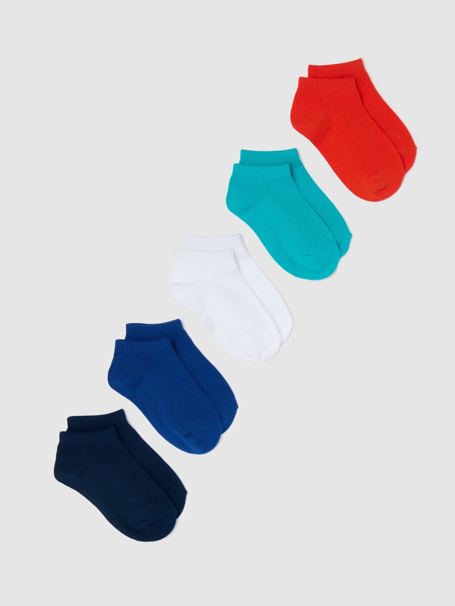 Five-pair pack orange and blue stretch shoe liners_0