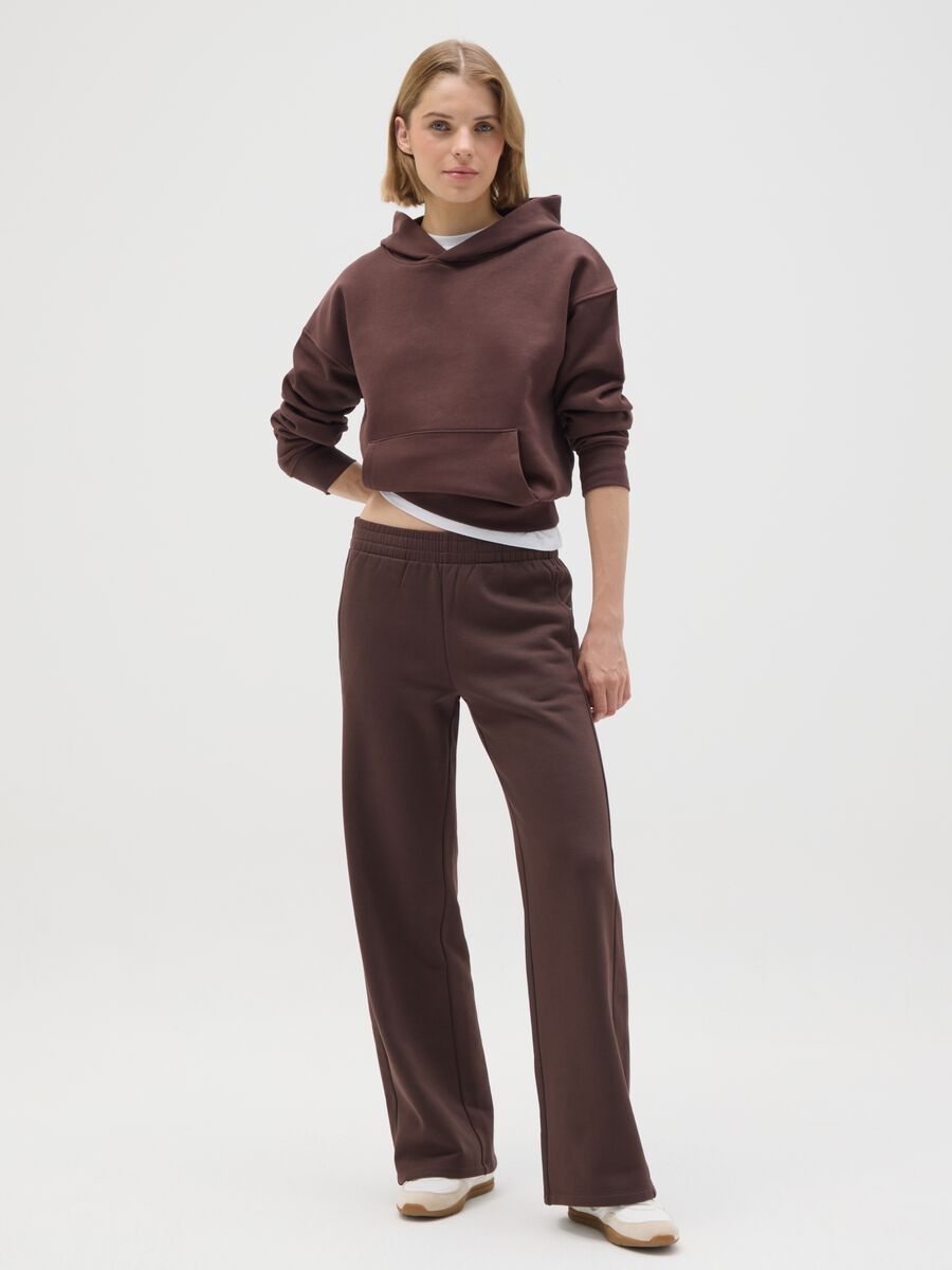 Brown cotton blend sweatshirt regular fit_1