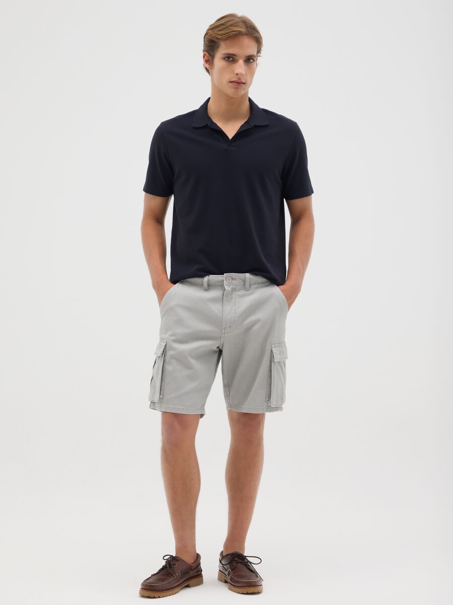 Men's grey pure cotton regular fit shorts_0