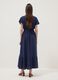 Abito blu lungo in pura viscosa con scollo incrociato regular fit_3