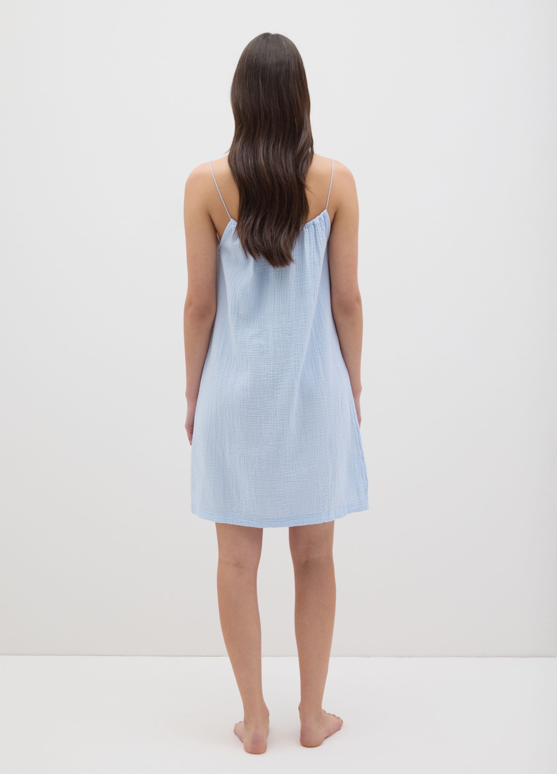 Camicia da donna in puro cotone azzurra