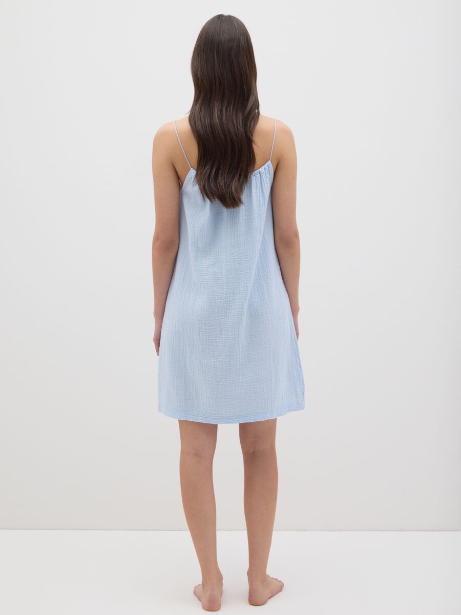 Light blue pure cotton women's shirt_3