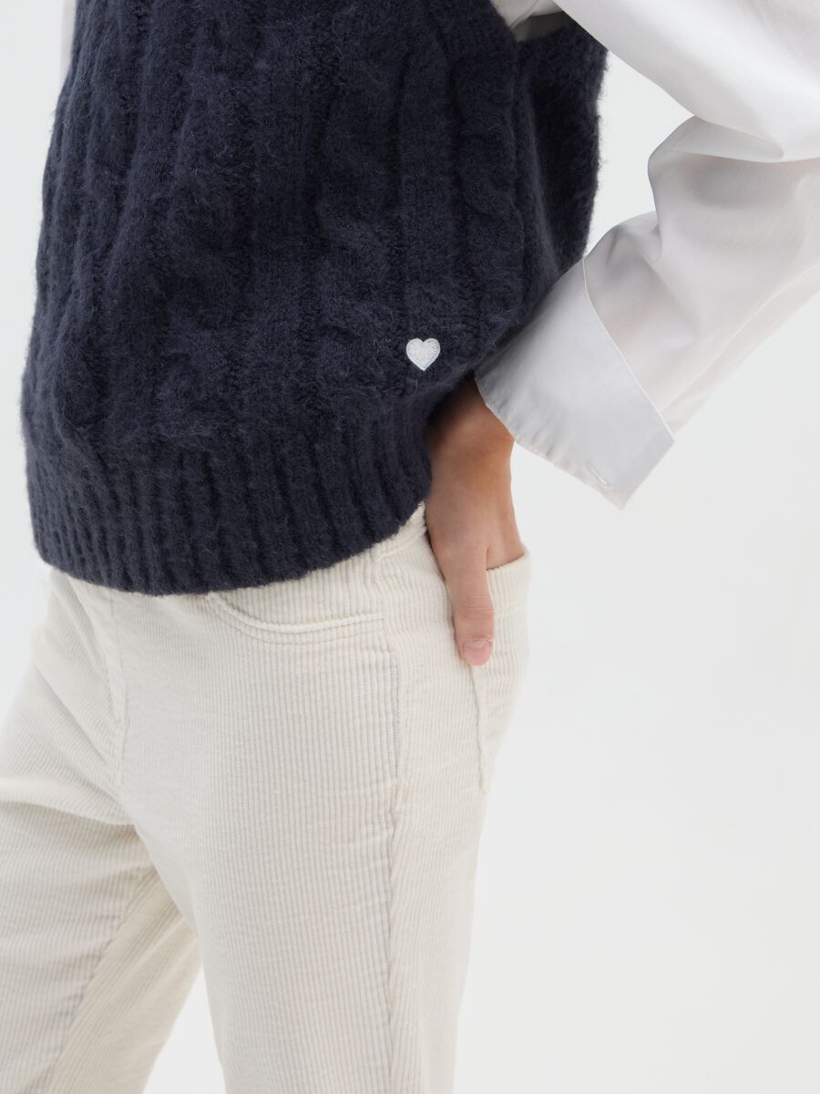 Girls' white stretch cotton flare treggings_2