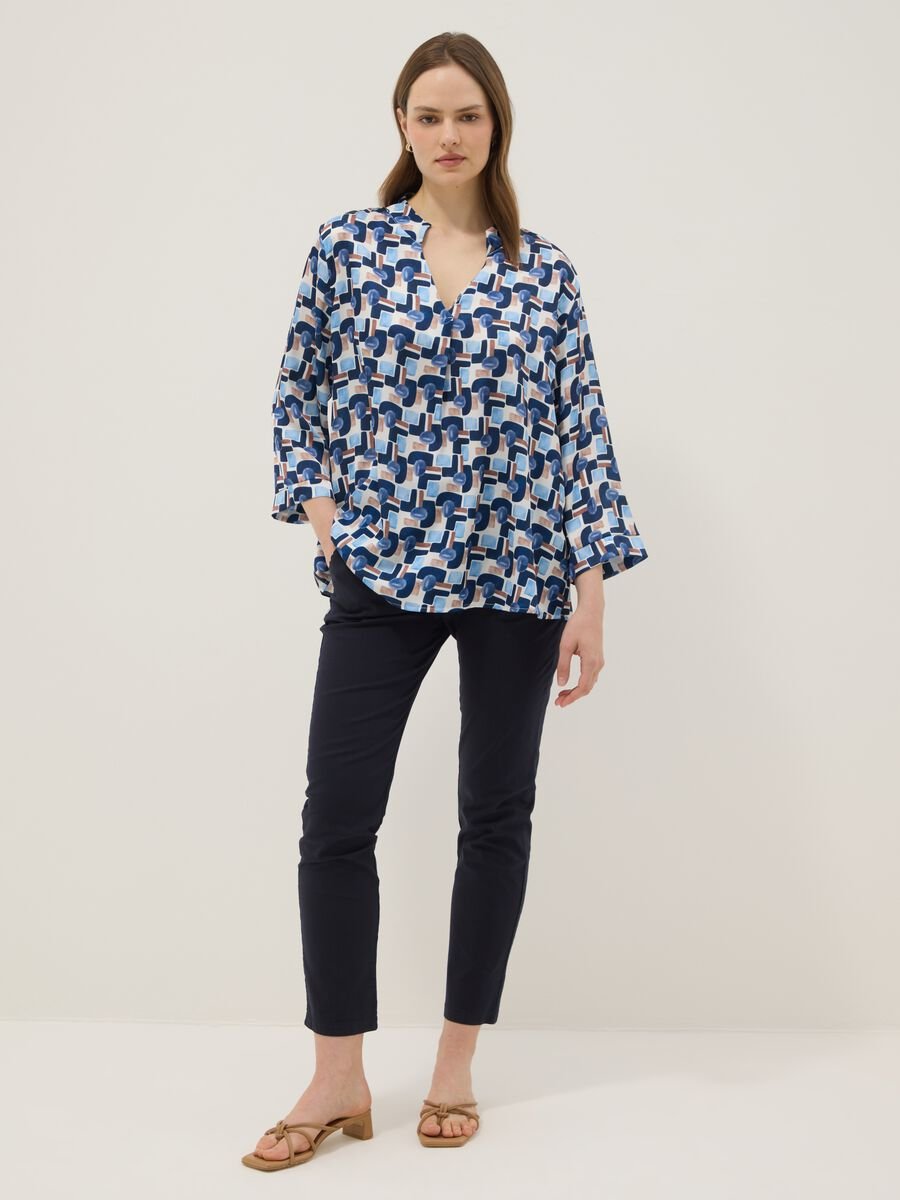 Blusa con fantasia multicolor regular fit_1