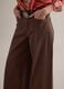 Brown stretch cotton flare trousers_1