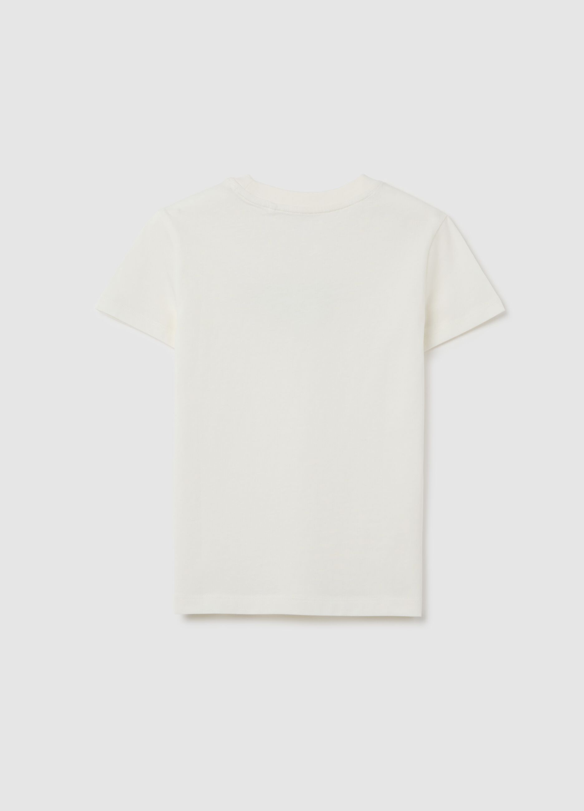 White T-shirt with 'It was better at the sea' print in organic cotton