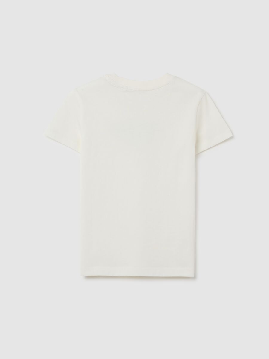 T-shirt da ragazza in puro cotone bianca regular fit con stampa_4