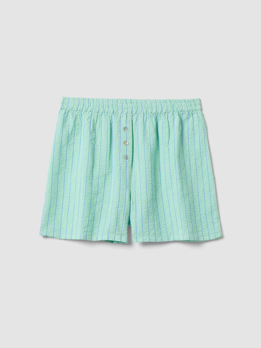 Green organic cotton regular-fit short pyjama shorts_4
