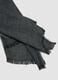 Grey herringbone scarf with fringed ends_2