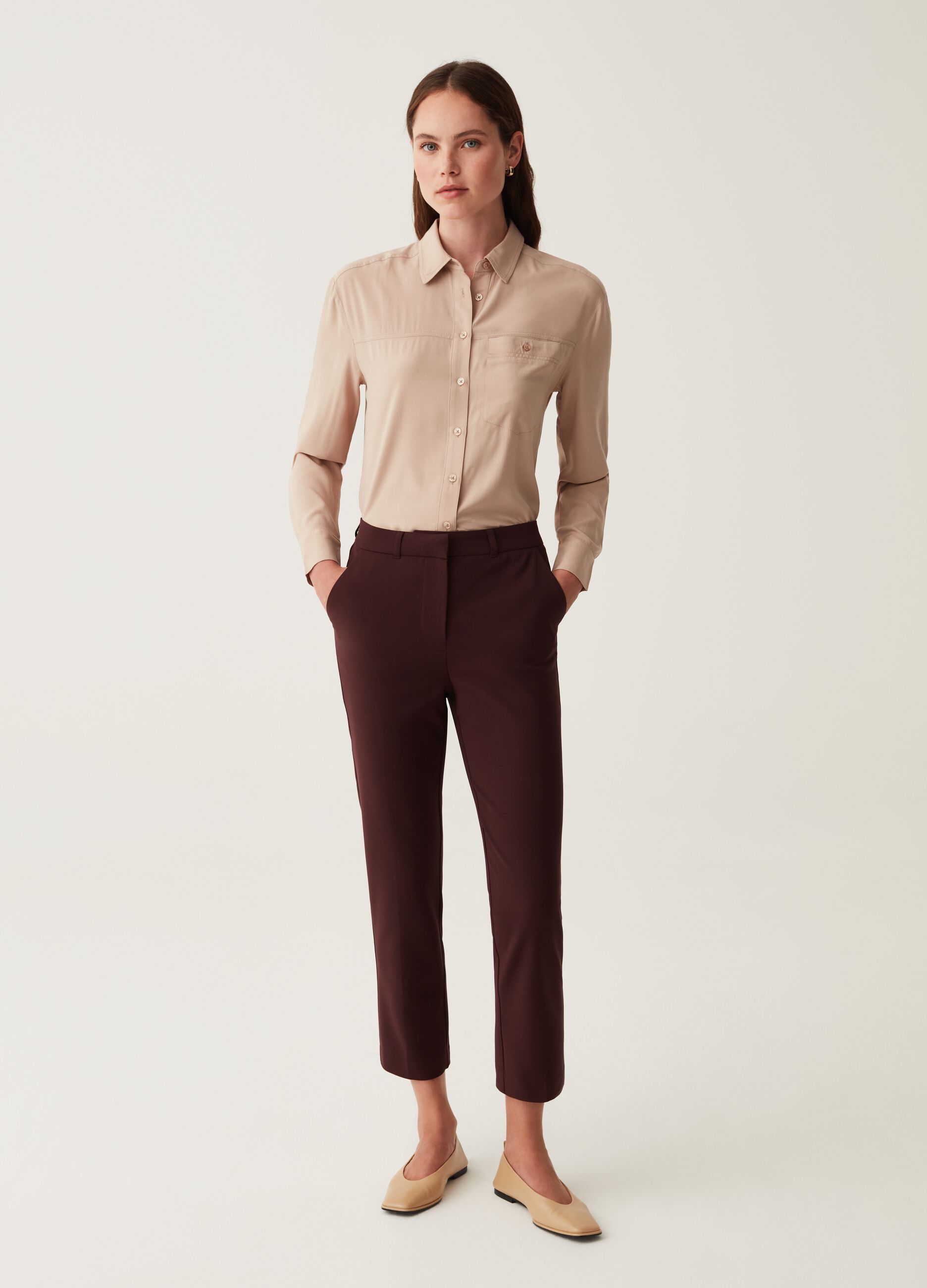 Camicia in viscosa con tasca