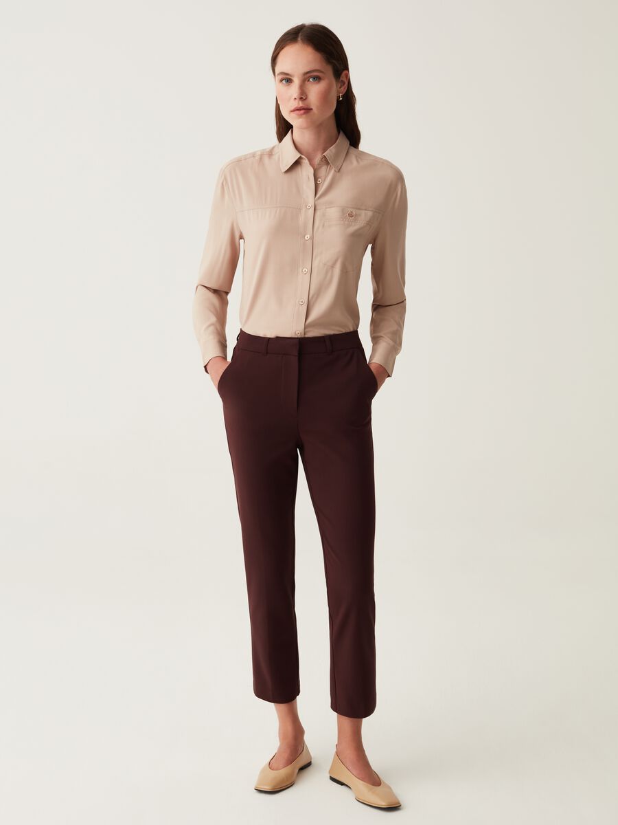 Camicia in viscosa con tasca_0
