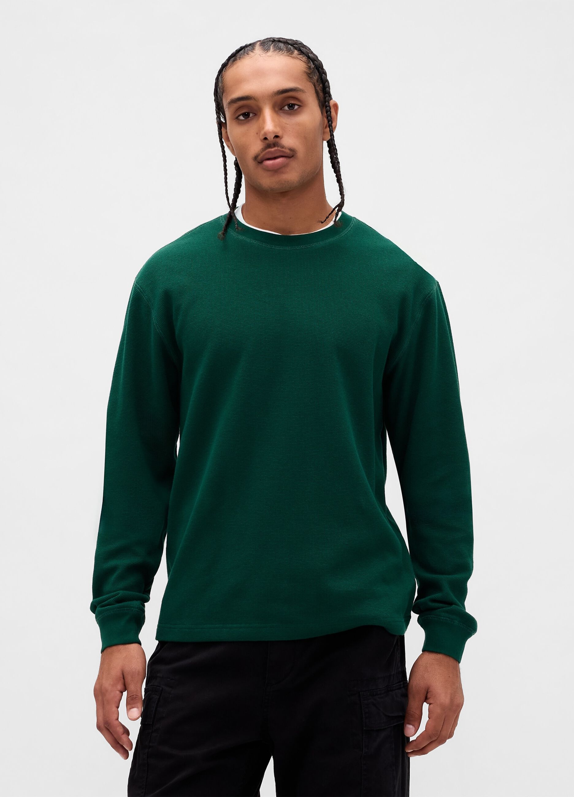 Green Stretch Long Sleeve Top