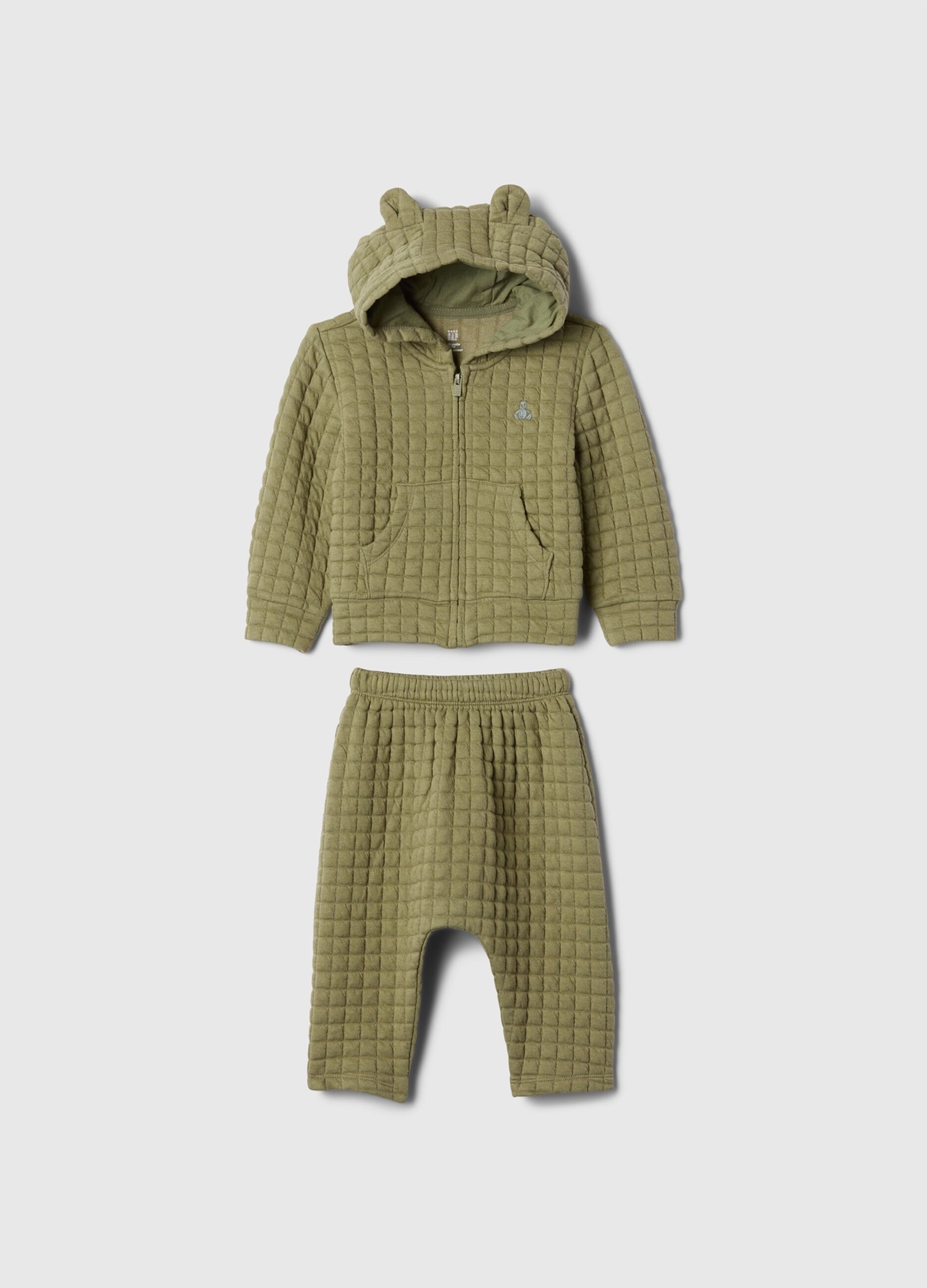Set top e pantaloni in felpa trapuntata