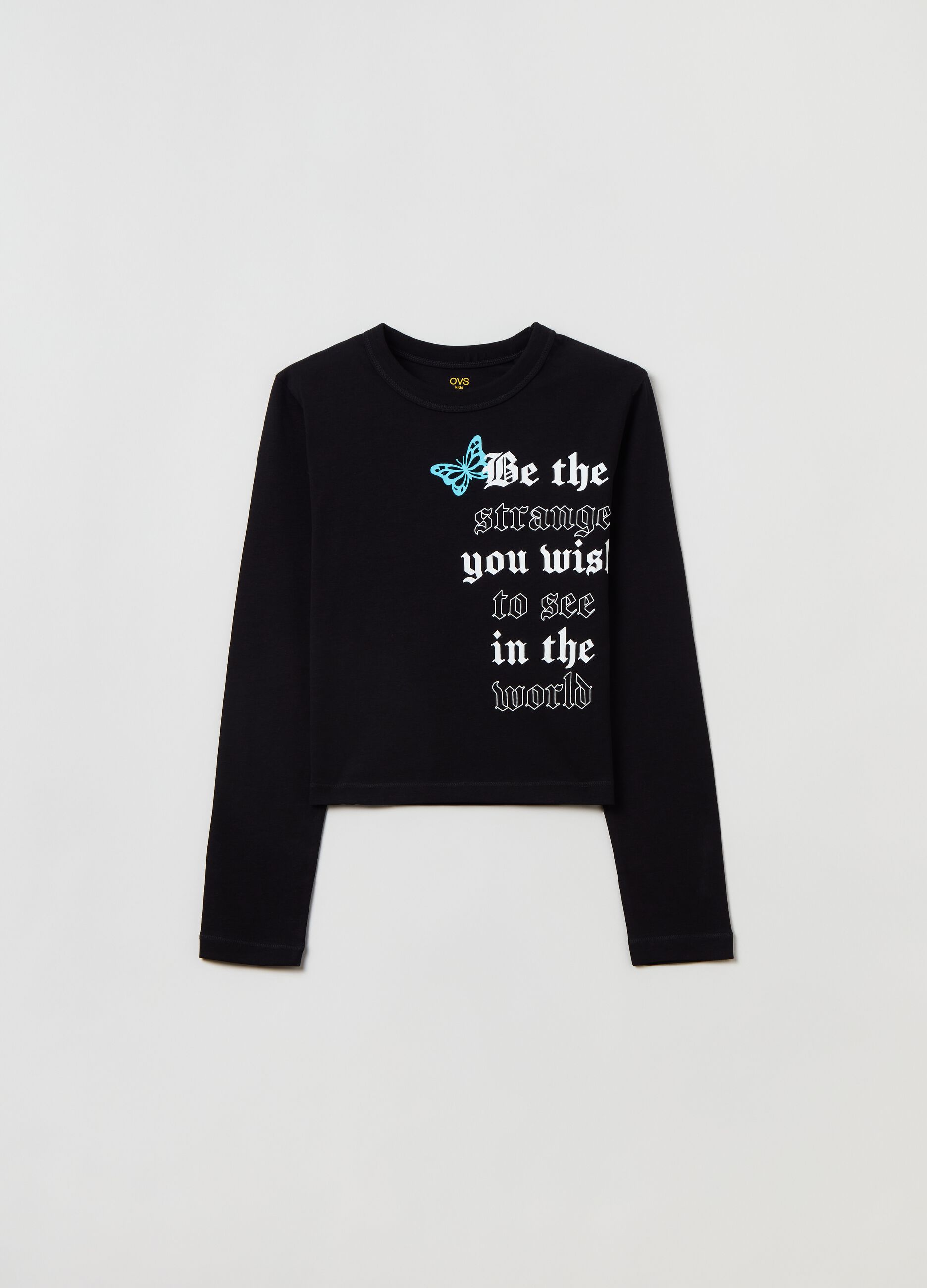 T-shirt a maniche lunghe con stampa_0