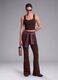 Top marrone crop in tessuto elasticizzato traspirante ALTAVIA STUDIO_0