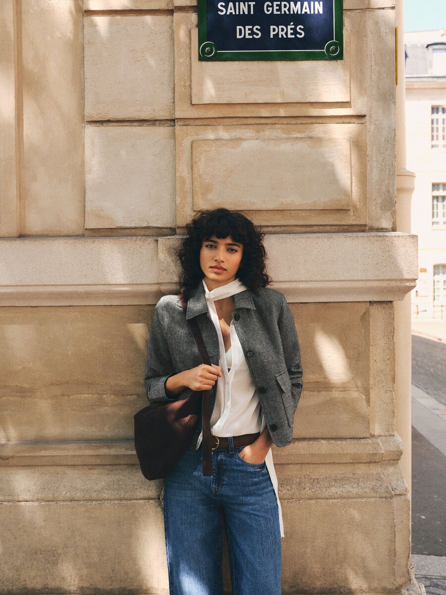 Blazer in misto lana grigio regular fit_0