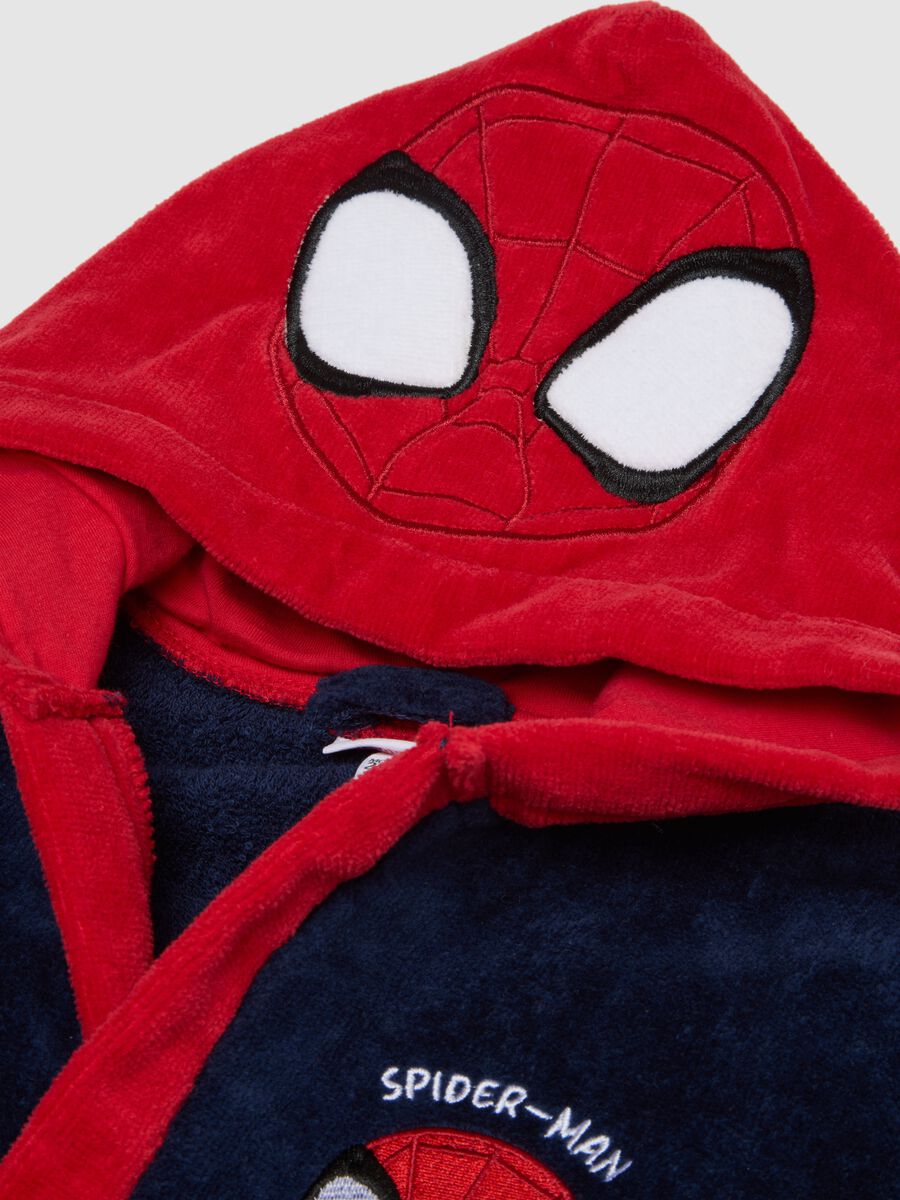 Accappatoio in puro cotone multicolor da neonato con design Spider-Man_3