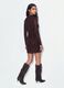 Brown Stretch-Fabric Dress with High Neck_3