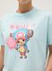 Sky Blue Pure Cotton Regular Fit T-shirt with One Piece Print_3