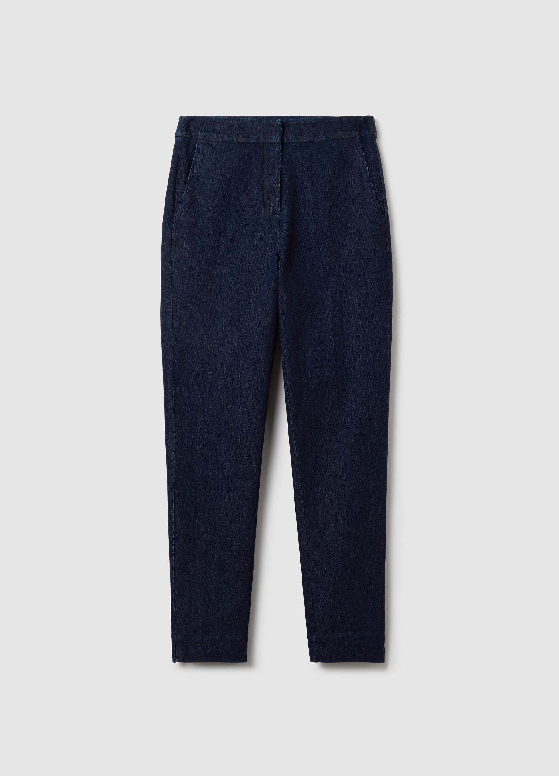 Cropped jeggings with splits