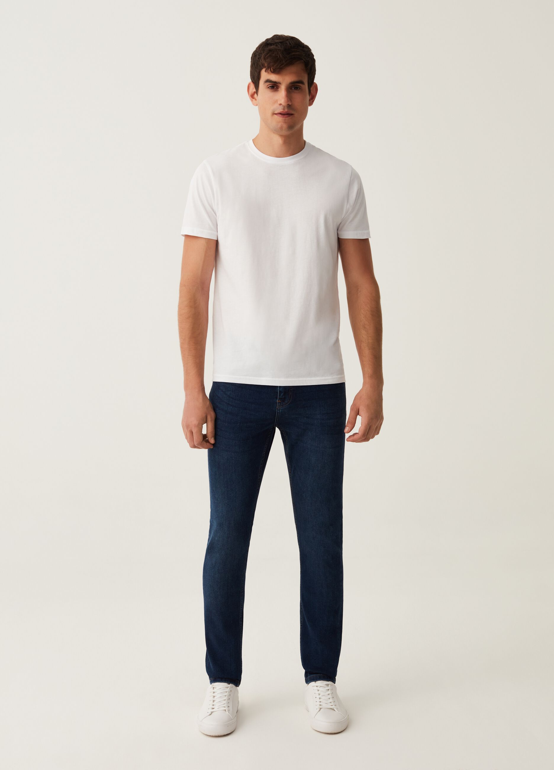 Jeans skinny fit con scoloriture