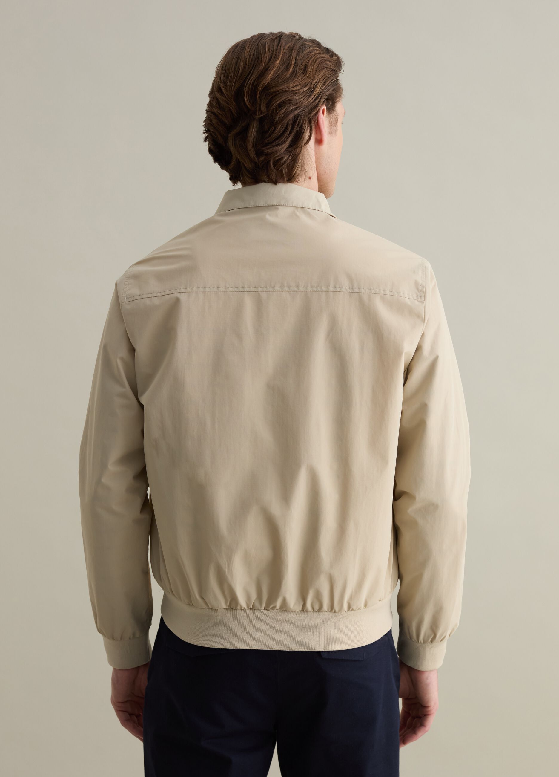 Full-zip bomber jacket with high neck