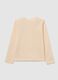 Beige regular fit girl's cotton blend jumper with embroidery_1