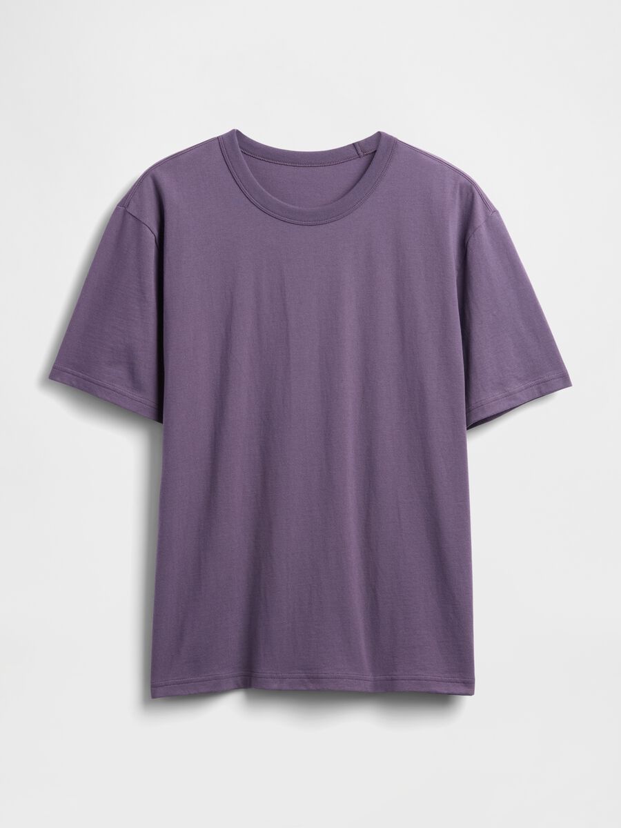 Purple short-sleeve cotton T-shirt_4