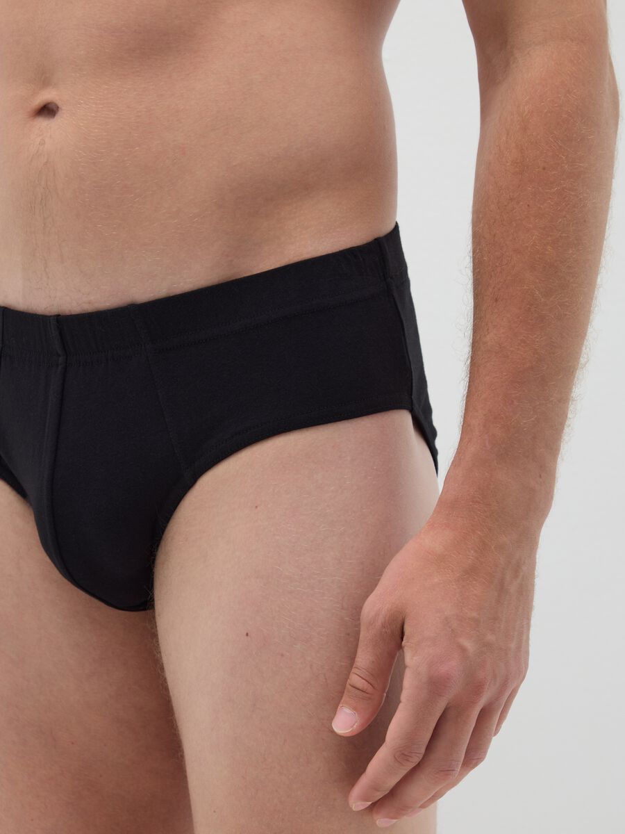 Set of black cotton regular fit tripack briefs_2