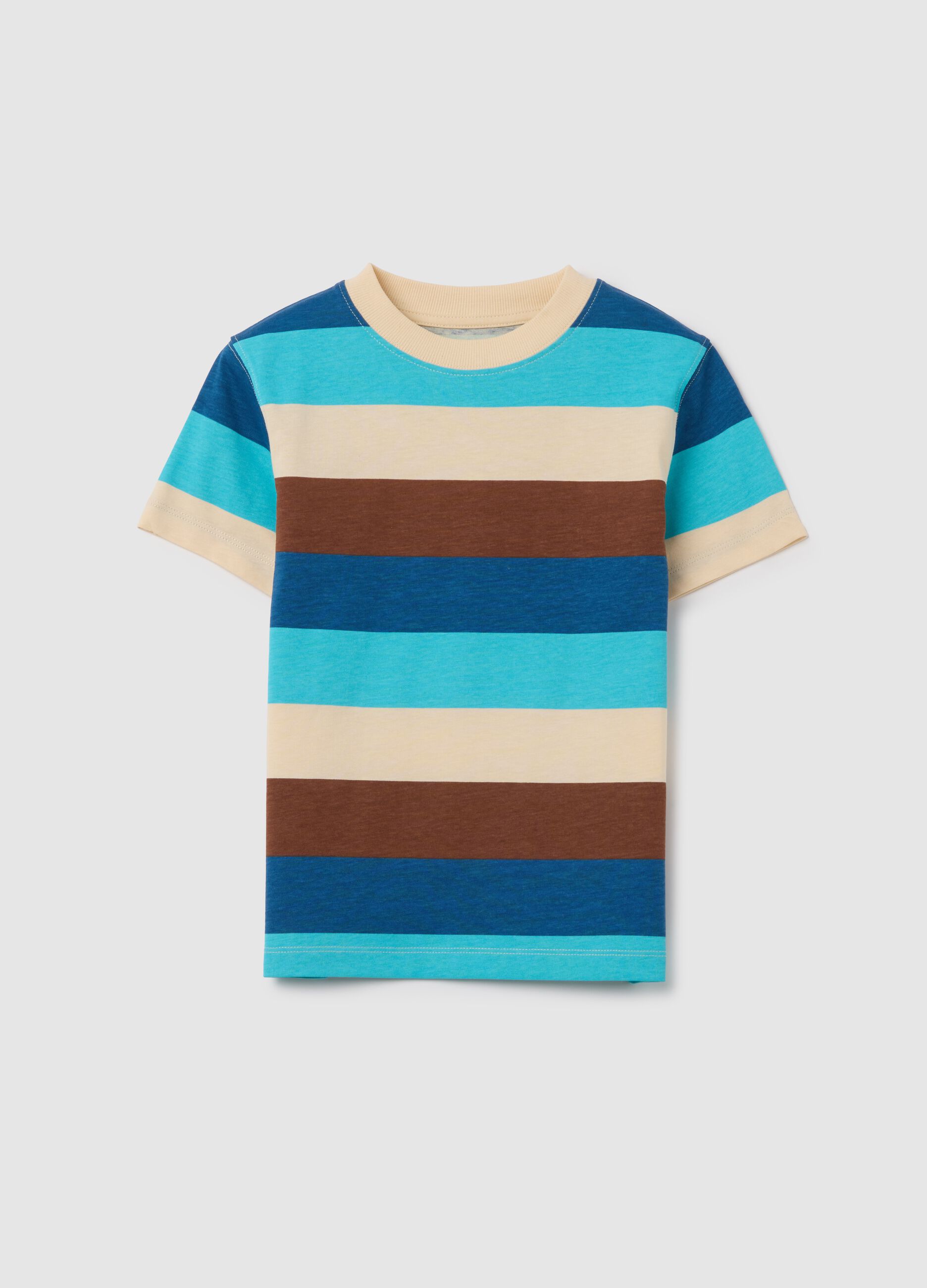 Multicolour striped cotton T-shirt