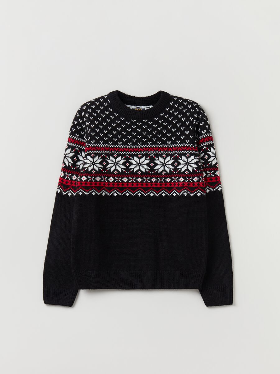 Pullover con disegno norvegese jacquard_0