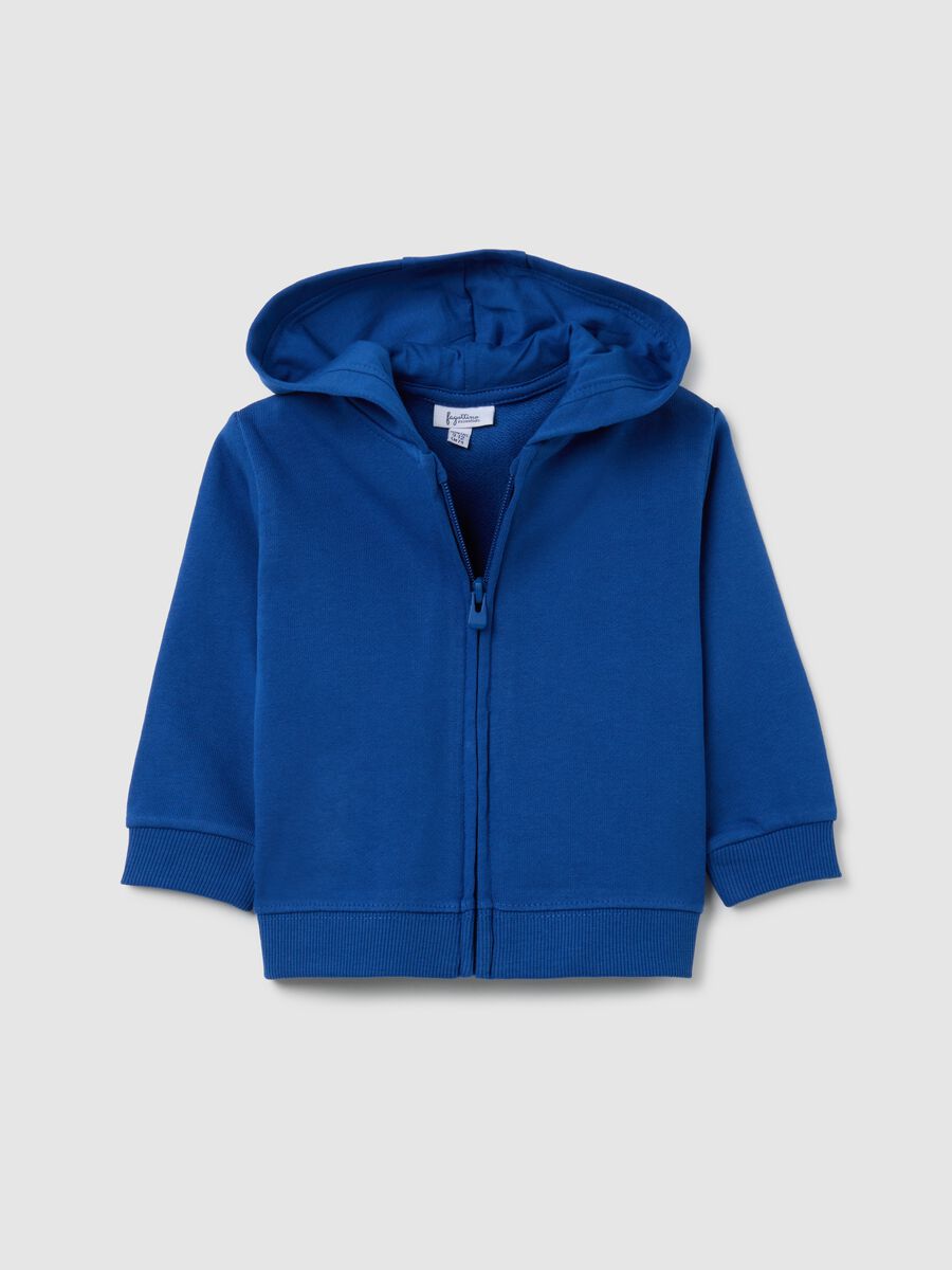 Felpa da neonato in puro cotone blu regular fit_0