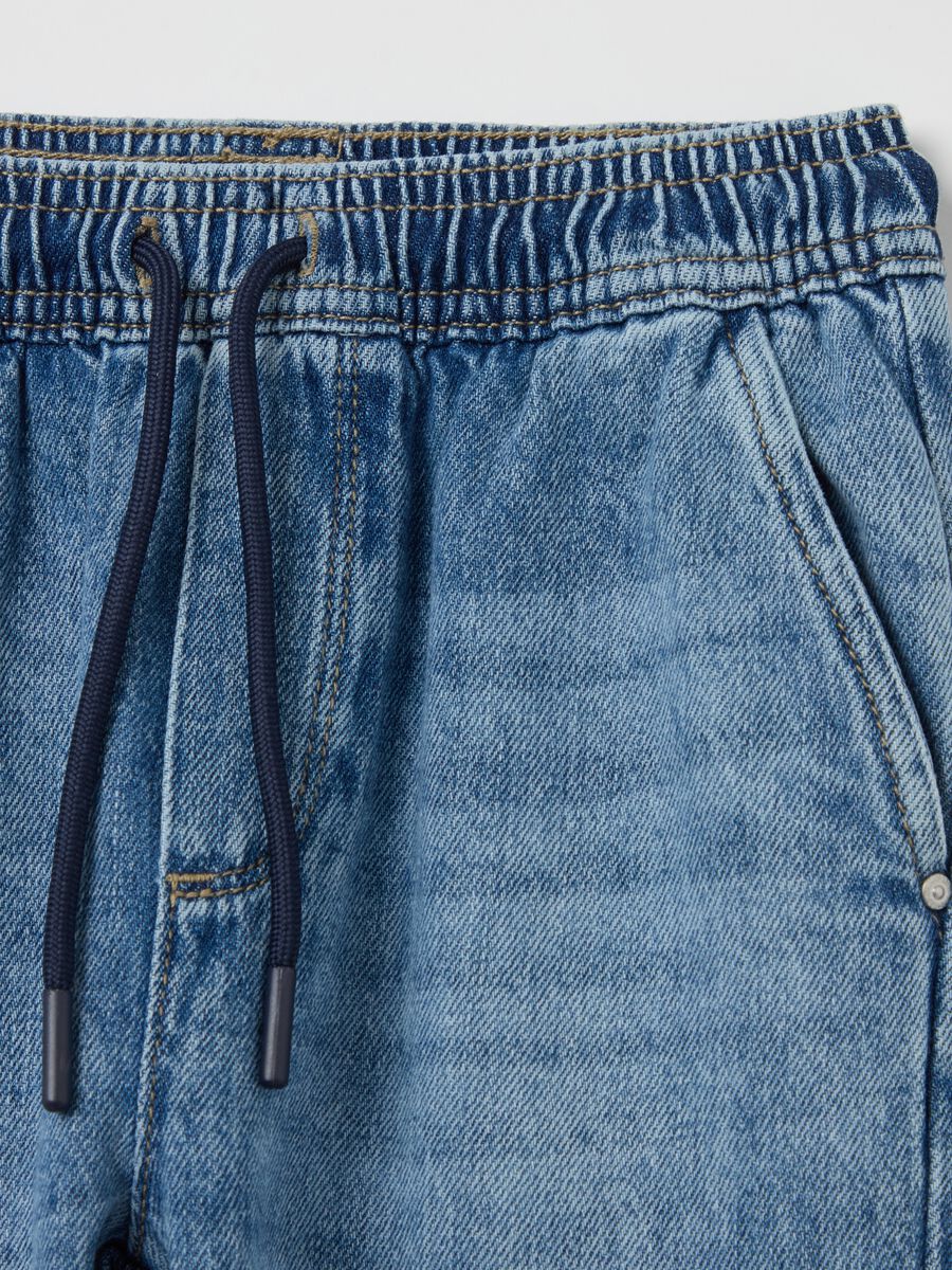 Denim joggers with drawstring_2
