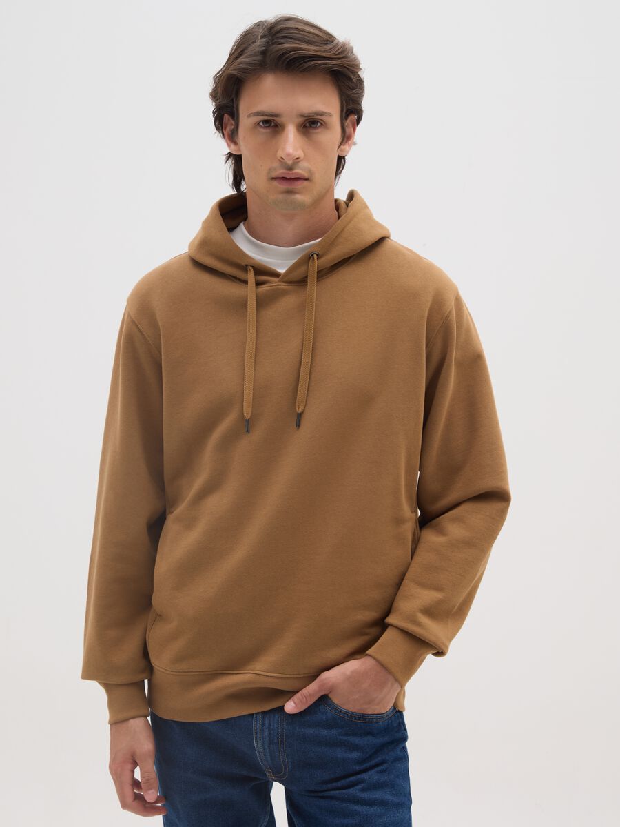 Brown pure cotton sweatshirt regular fit_0
