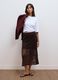 Brown cotton-blend crochet skirt_0