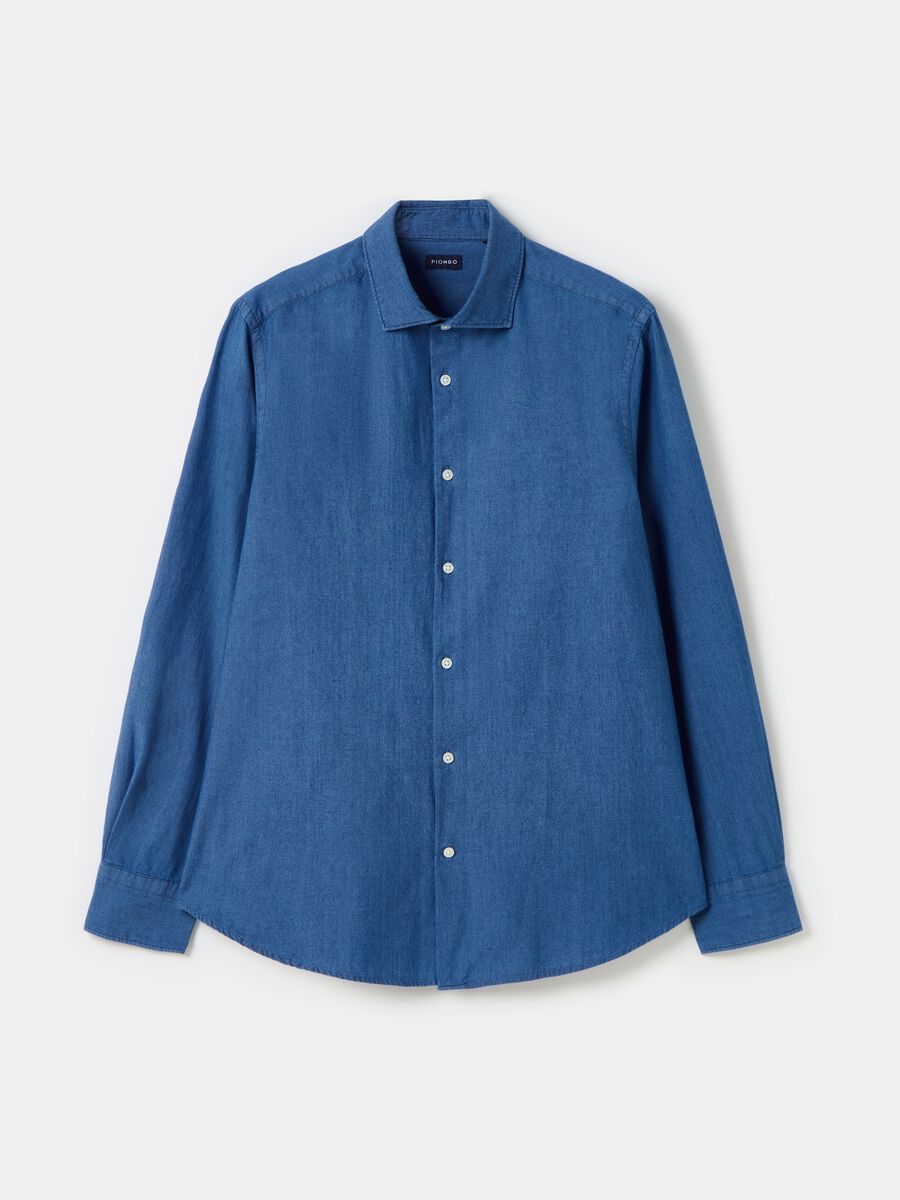 Contemporary chambray cotton shirt_3