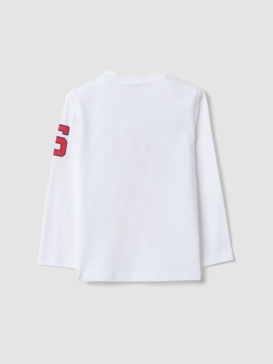White long-sleeve pure cotton T-shirt with Spidey print for boys_1