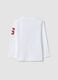 White long-sleeve pure cotton T-shirt with Spidey print for boys_1