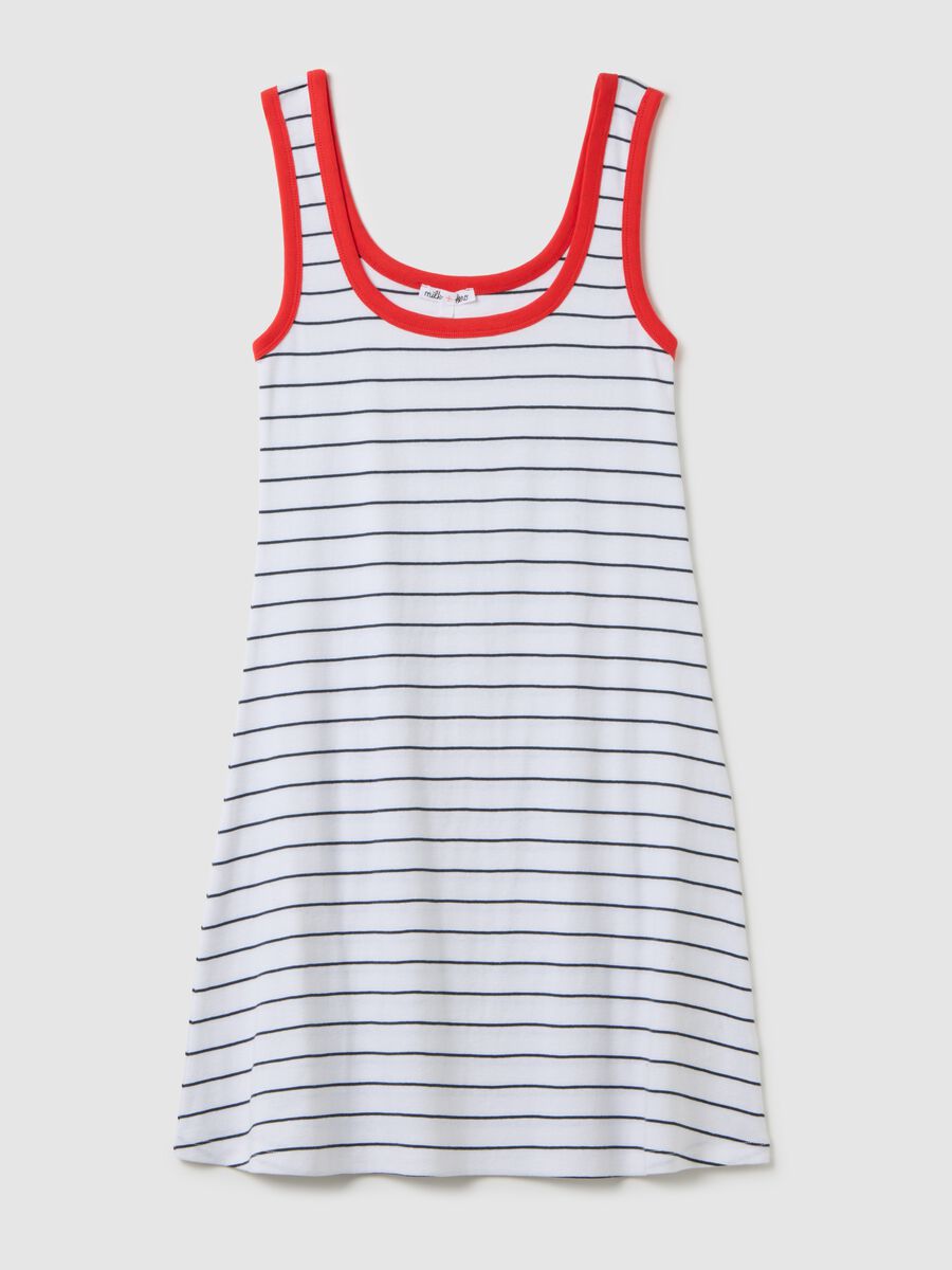 Women's short dress in pure multicolor cotton, regular fit_4