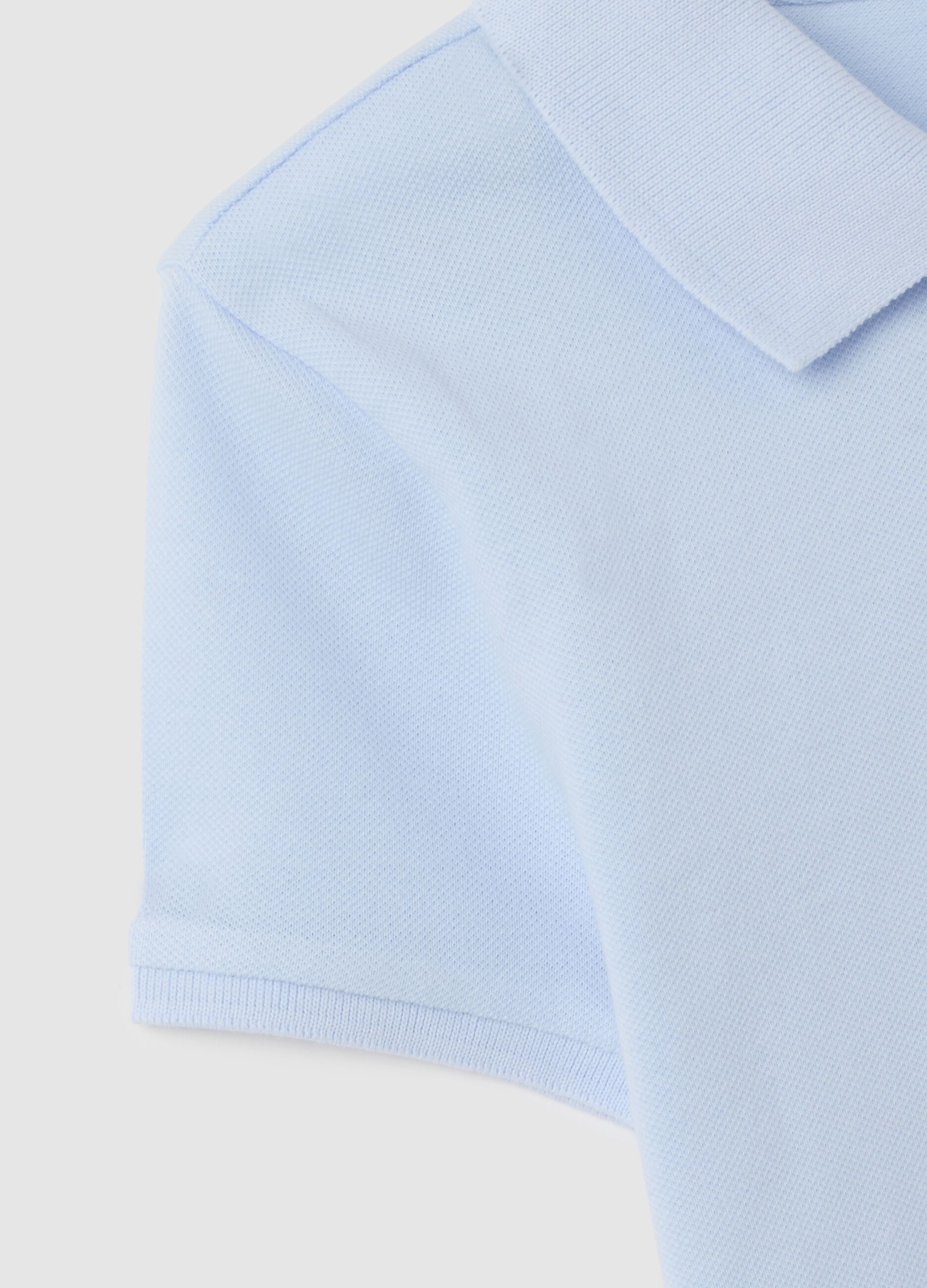 Solid colour pique polo shirt