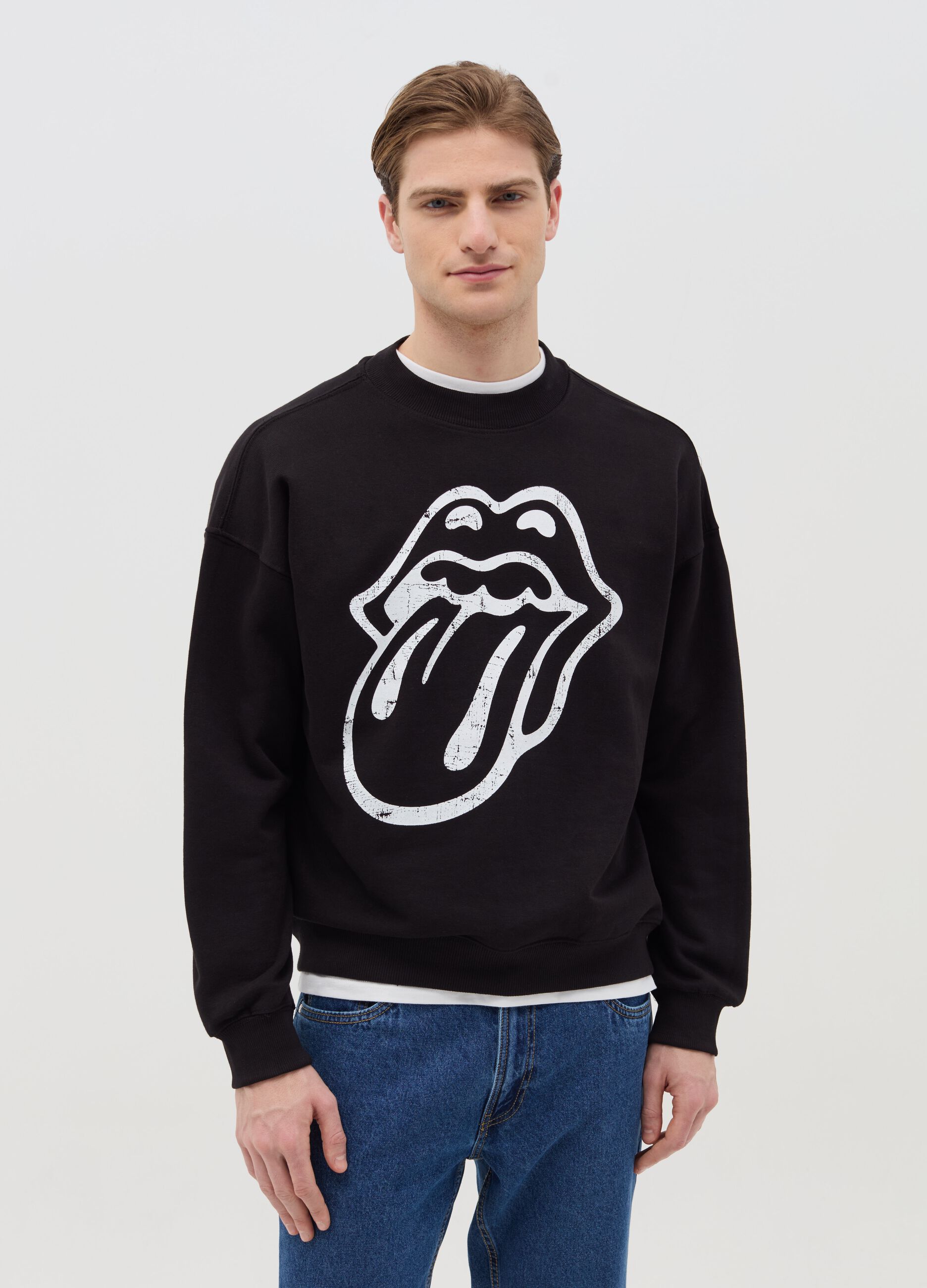 Oversized sweatshirt with The Rolling Stones print