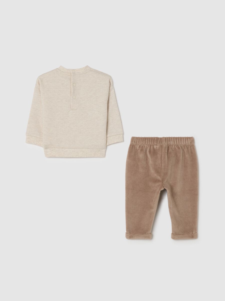 Beige Velour Set for Newborns_1