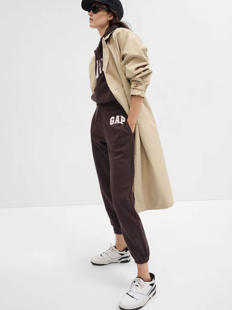 Joggers in felpa con ricamo logo_0