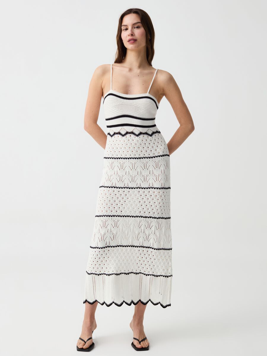 Long crochet dress with spaghetti straps_0