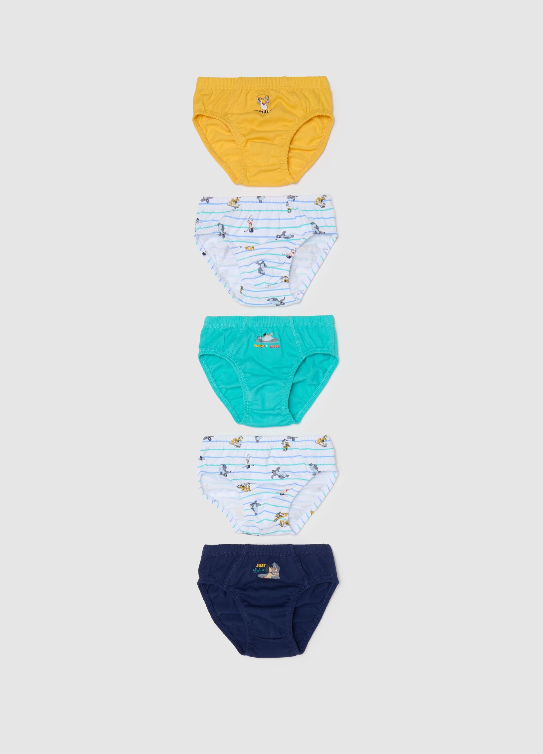 Five-pack The Jungle Book briefs in organic cotton