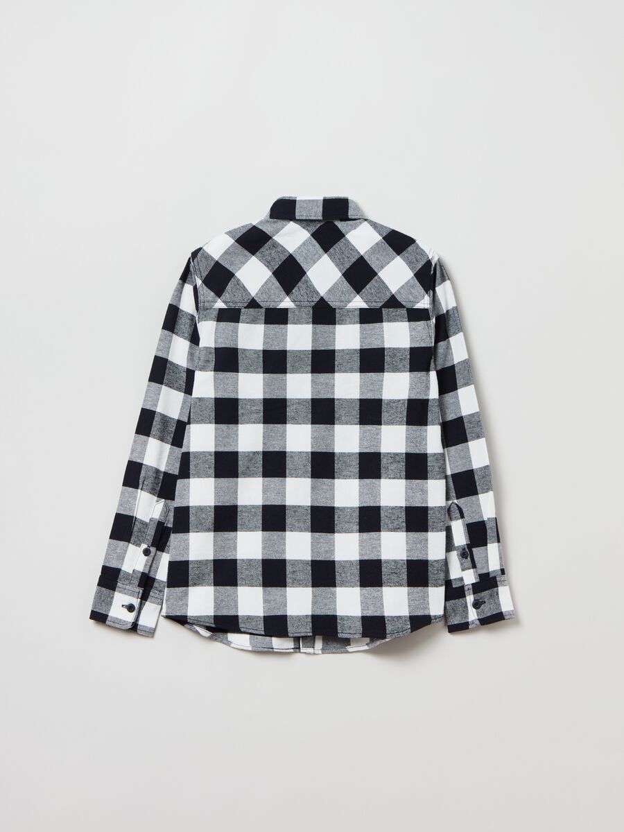 Camicia in cotone con fantasia a quadri_1