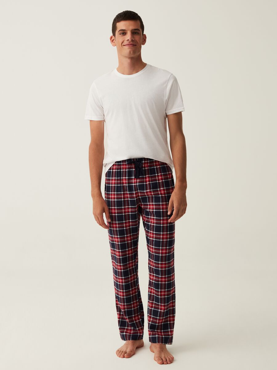 Pantalone pigiama in fantasia tartan_0